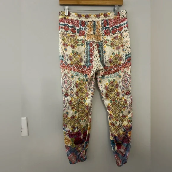 Johnny Was Landa Printed Drawstring Satin Cargo‎ Jogger Pants - Picture 7 of 7